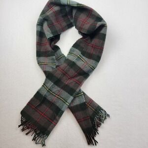 REP HUNTING MACLEOD Lambswool Tartan Plaid Scarf Fringe Made In Scotland Unisex